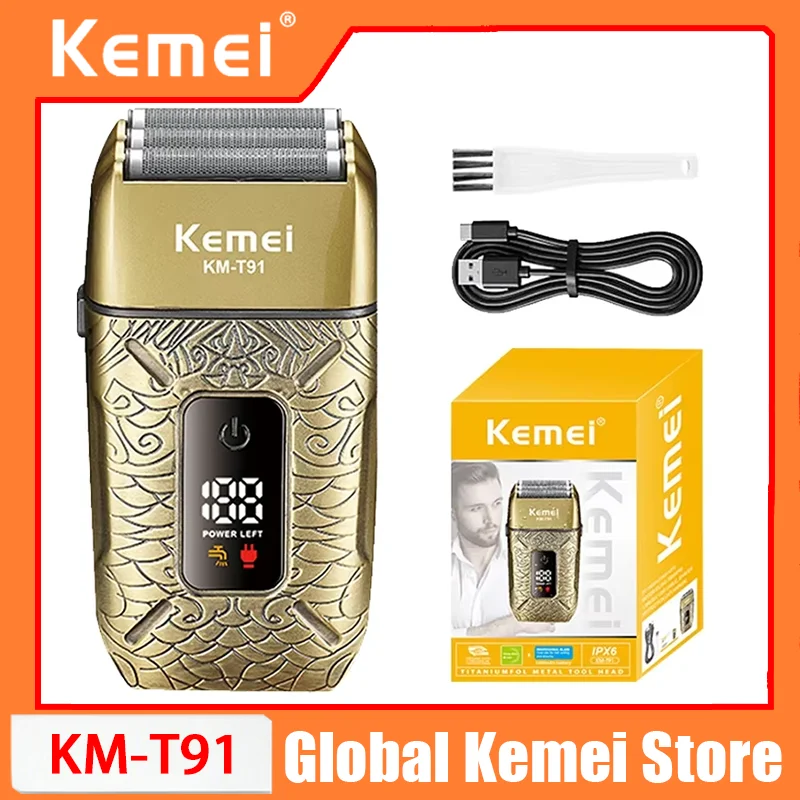 Kemei Electric Triple Blades Razor Rechargeable Barber Foil Shavers Professional Cordless Bald Head Shaving Machine Men KM-T91
Kemei Electric Triple Blades Razor Rechargeable Barber Foil Shavers Professional Cordless Bald Head Shaving Machine Men KM-T91