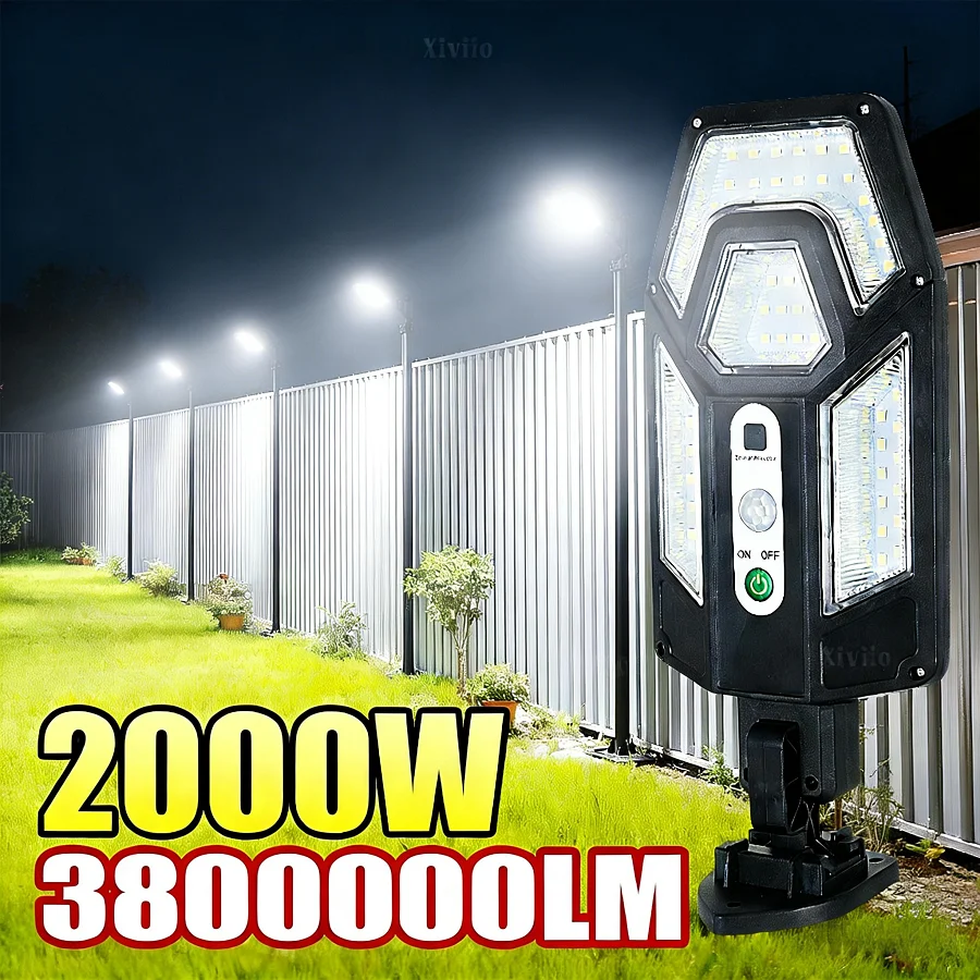 3800000LM 2000W Уличные солнечные фонари с дистанционным управлением Датчик движения Настенный светильник Солнечные фонари Открытый водонепроницаемый внешний солнечный светильник для садового коридора Улица
3800000LM 2000W Уличные солнечные фонари с дистанционным управлением Датчик движения Настенный светильник Солнечные фонари Открытый водонепроницаемый внешний солнечный светильник для садового коридора Улица