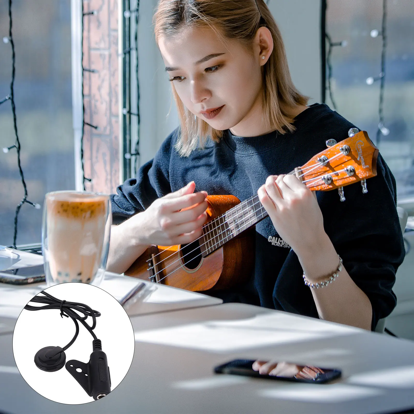 Piezo Pickup Transducer For Ukulele Guitar Mandolin Violin Banjo Black No Hole Installation Adhesive Compact Instrument
Piezo Pickup Transducer For Ukulele Guitar Mandolin Violin Banjo Black No Hole Installation Adhesive Compact Instrument