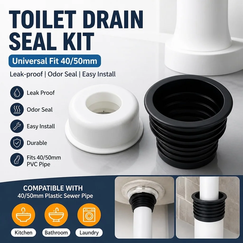 Universal Drain Pipe Sealing Plug Anti-Odor Silicone Seal Ring for 40/50mm PVC Pipe Washing Machine Kitchen Sink Sewer Connector
Universal Drain Pipe Sealing Plug Anti-Odor Silicone Seal Ring for 40/50mm PVC Pipe Washing Machine Kitchen Sink Sewer Connector