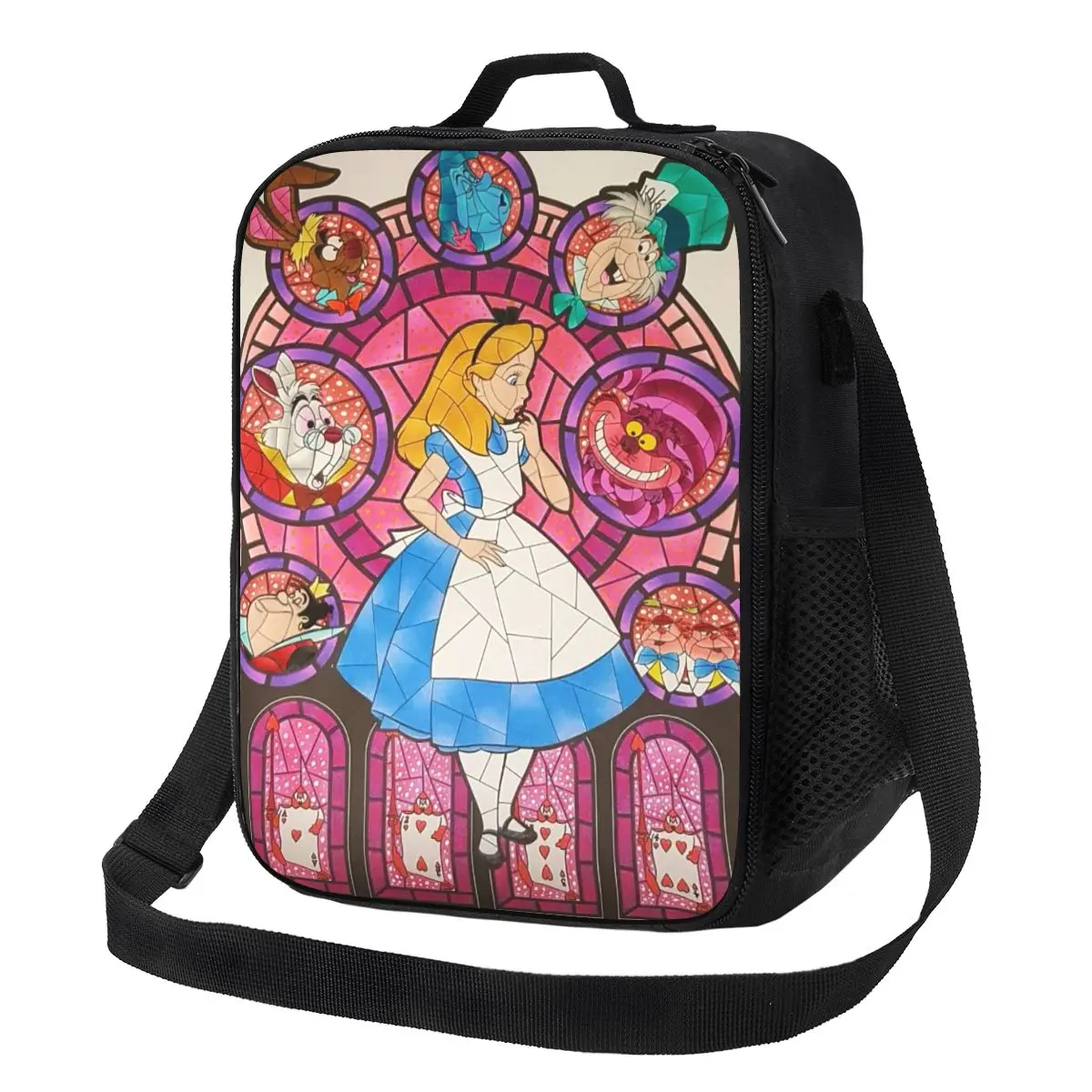 Custom Alice In Cartoon Wonderland Insulated Lunch Bag for Women Cooler Thermal Bento Box Beach Camping Travel
Custom Alice In Cartoon Wonderland Insulated Lunch Bag for Women Cooler Thermal Bento Box Beach Camping Travel