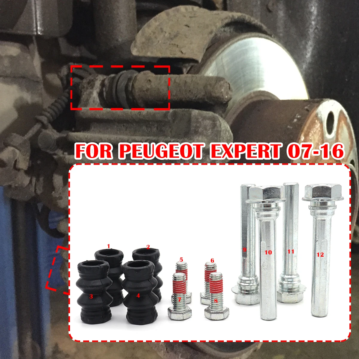 Left Rear Right FOR PEUGEOT EXPERT 07-2016 Brake Caliper Cylinder Slider Guide Pin For Disc Housing Bolts Bushing Boot Seal Kit
Left Rear Right FOR PEUGEOT EXPERT 07-2016 Brake Caliper Cylinder Slider Guide Pin For Disc Housing Bolts Bushing Boot Seal Kit