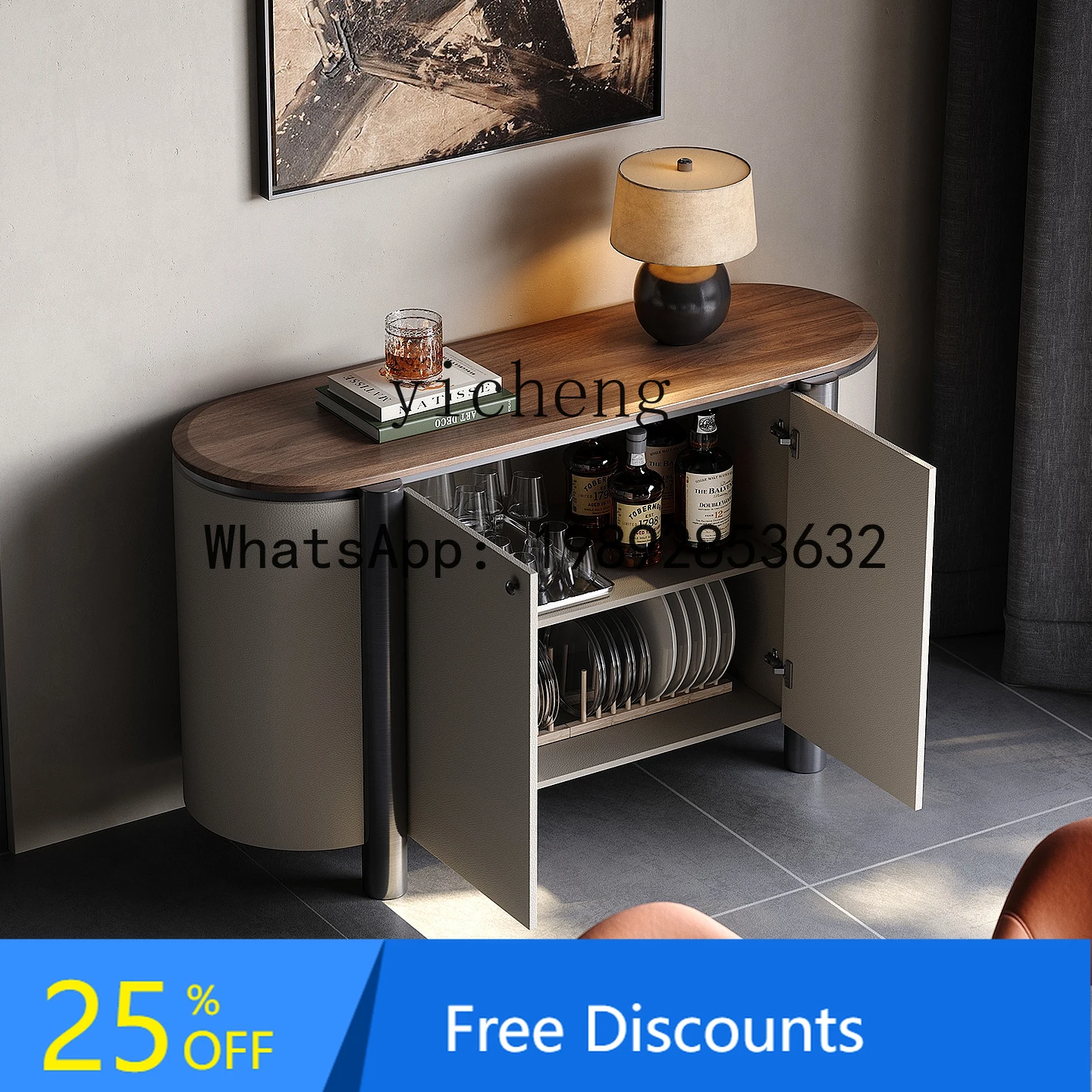 Italian Style Light Luxury Sideboard Cabinet Living Room Wall-Mounted Storage Large Flat Household Storage Cabinet
Italian Style Light Luxury Sideboard Cabinet Living Room Wall-Mounted Storage Large Flat Household Storage Cabinet