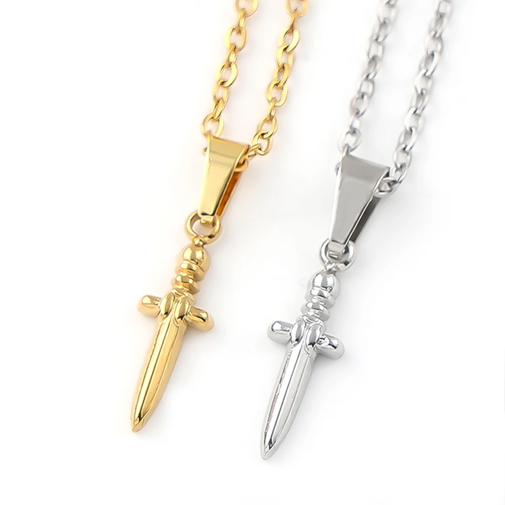 Vintage Gothic Minimalist Mini Sword Pendant Necklace for Women Men Silver Gold Color Stainless Steel Statement Chain Jewelry
Vintage Gothic Minimalist Mini Sword Pendant Necklace for Women Men Silver Gold Color Stainless Steel Statement Chain Jewelry