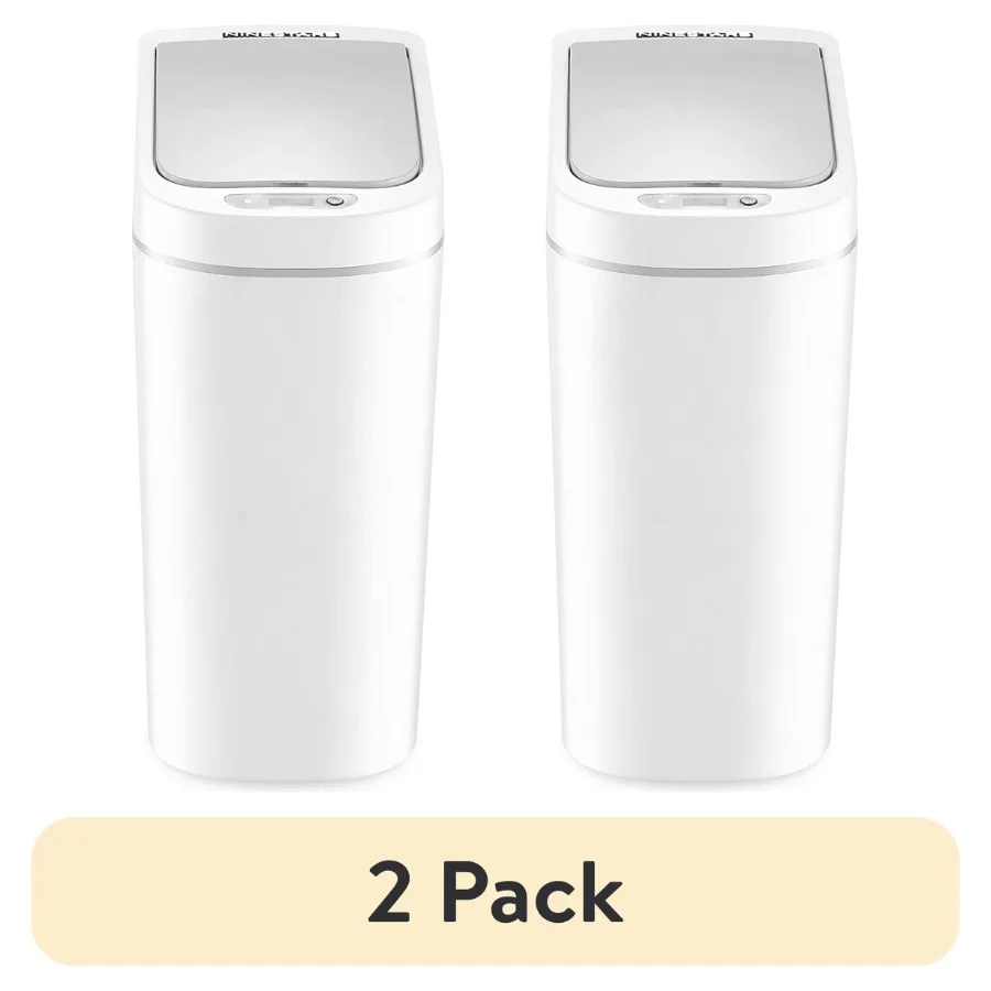 2 pack Automatic Bathroom Trash Can 1.85 Gallon Plastic Motion Sensor Garbage Bin with Soft Close Lid White
2 pack Automatic Bathroom Trash Can 1.85 Gallon Plastic Motion Sensor Garbage Bin with Soft Close Lid White