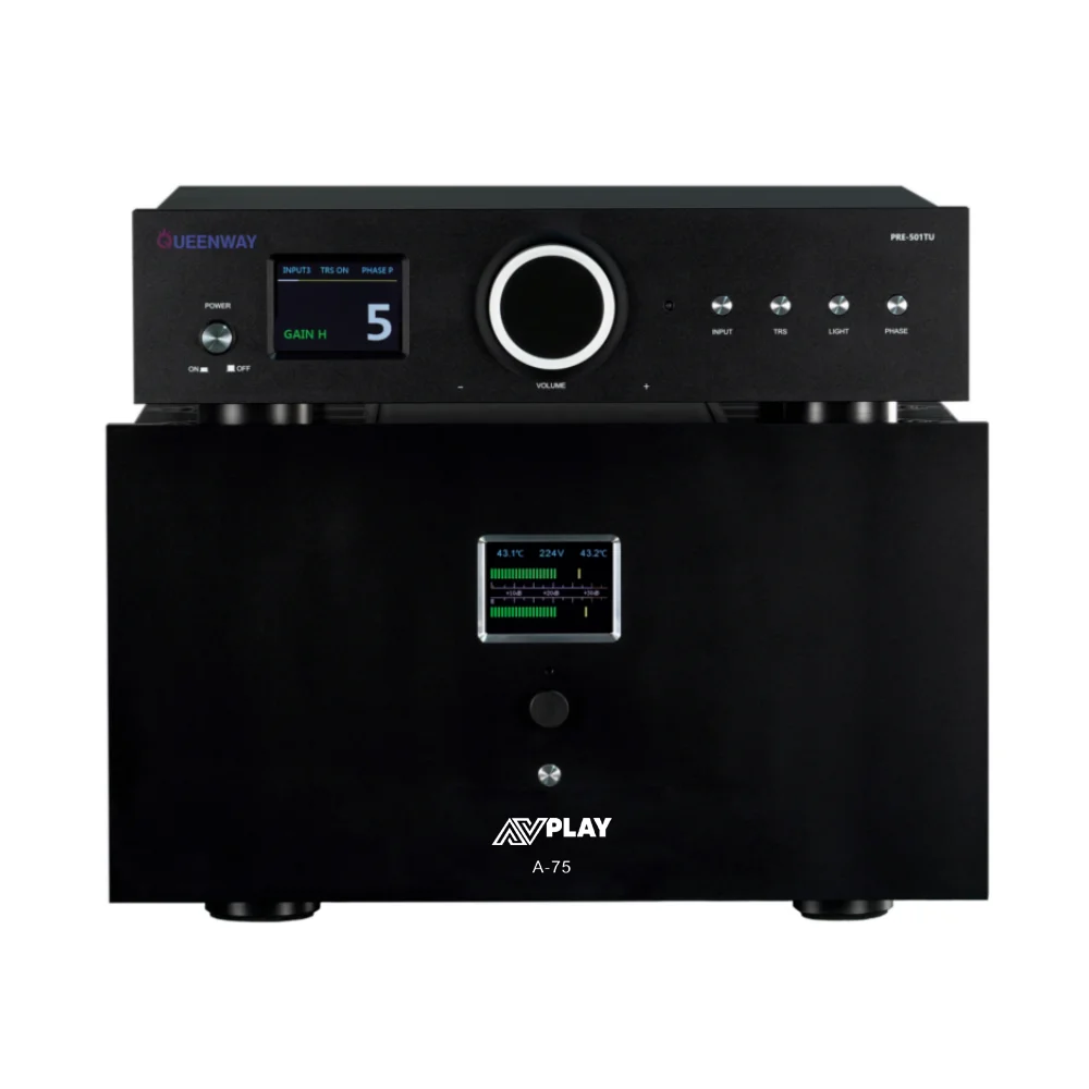 Combinations AVplay A-75 HIFI Class A Power Amp Amplifier LCD Display Bridge +Queenway PRE-501TU 12AU7/ECC82*4 Tube Preamp
Combinations AVplay A-75 HIFI Class A Power Amp Amplifier LCD Display Bridge +Queenway PRE-501TU 12AU7/ECC82*4 Tube Preamp