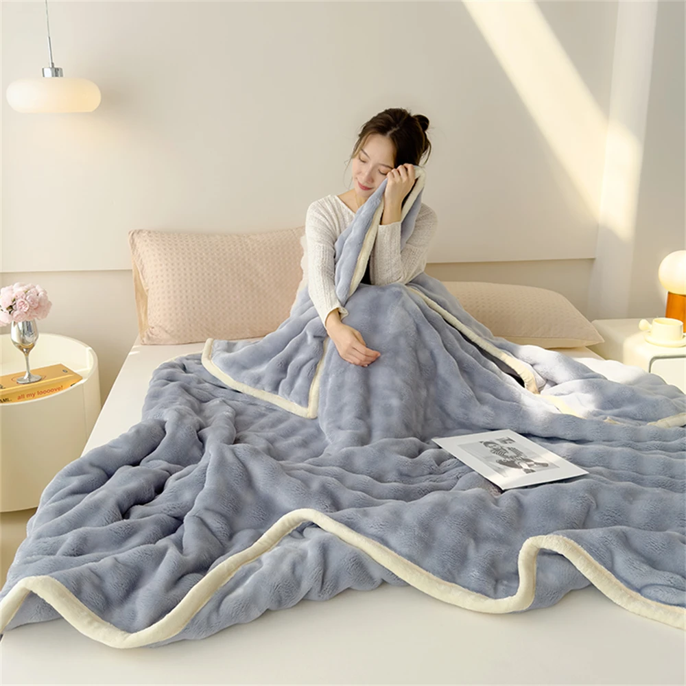 Light Luxury Double-Sided Flannel Blanket Soft Air Conditioning Blanket Rabbit Fleece Thicken Quilt Winter Office Nap Cover Gift
Light Luxury Double-Sided Flannel Blanket Soft Air Conditioning Blanket Rabbit Fleece Thicken Quilt Winter Office Nap Cover Gift