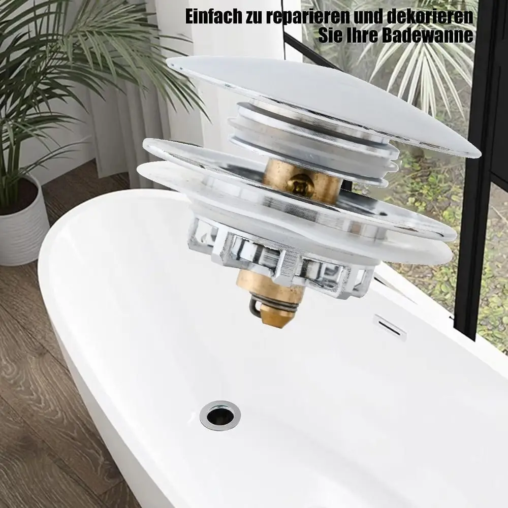 Press Type Stoppers Brass ABS Tub Drain Stoppers Upgraded Drainage Efficiency Pop Up Mechanism Quick Water Flow Drain Stoppers
Press Type Stoppers Brass ABS Tub Drain Stoppers Upgraded Drainage Efficiency Pop Up Mechanism Quick Water Flow Drain Stoppers