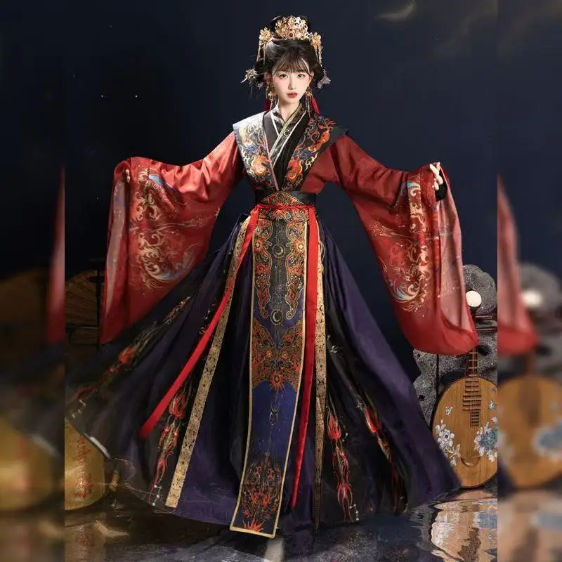 Halloween Black Red Hanfu Men Women Traditional Chinese Printing Large Sleeve Shirt Street Stage Cosplay Robe Gown Couples Hanfu
Halloween Black Red Hanfu Men Women Traditional Chinese Printing Large Sleeve Shirt Street Stage Cosplay Robe Gown Couples Hanfu