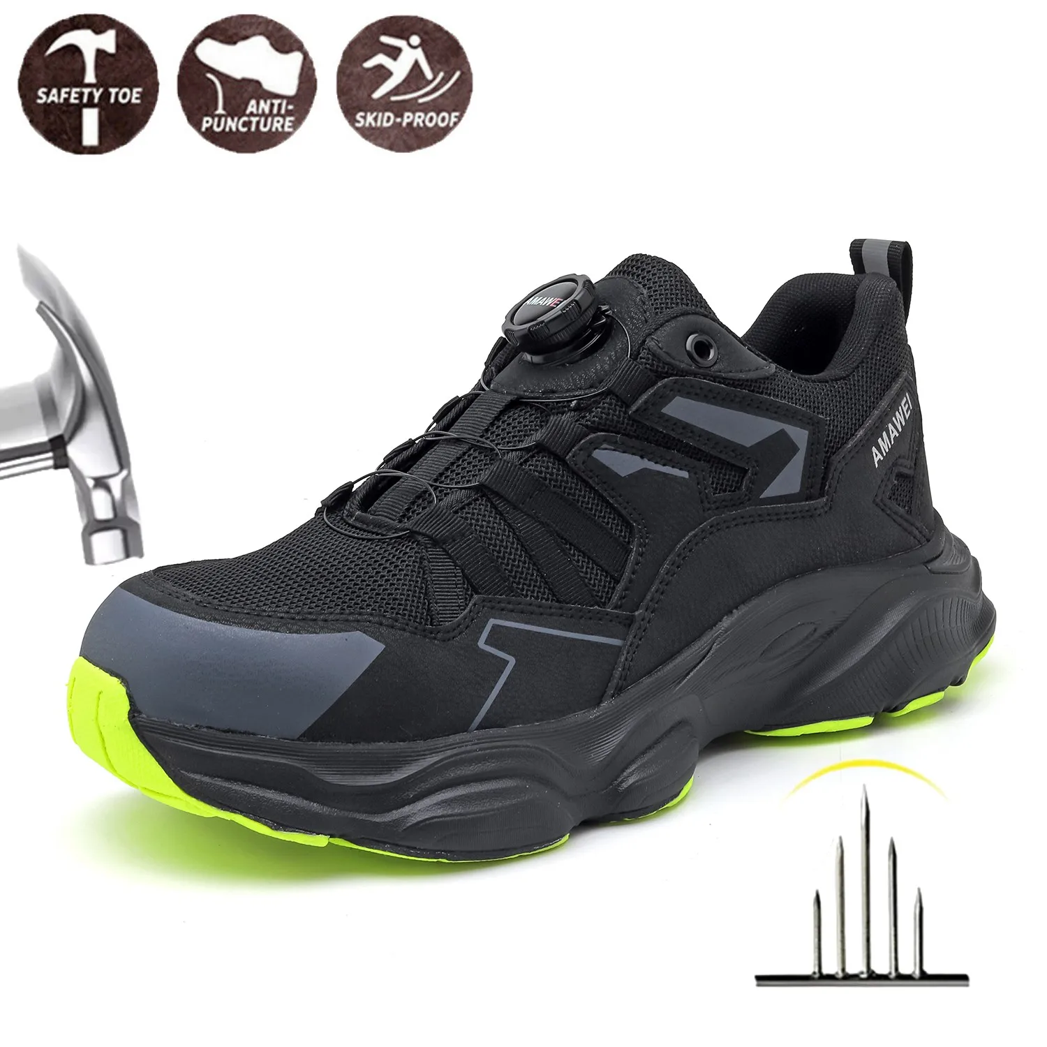 Steel Toe Safety Shoes Men, Anti-Puncture Anti-Smash Non Slip Industrial Work Boots, Lightweight CE New Work Safety Shoes
Steel Toe Safety Shoes Men, Anti-Puncture Anti-Smash Non Slip Industrial Work Boots, Lightweight CE New Work Safety Shoes