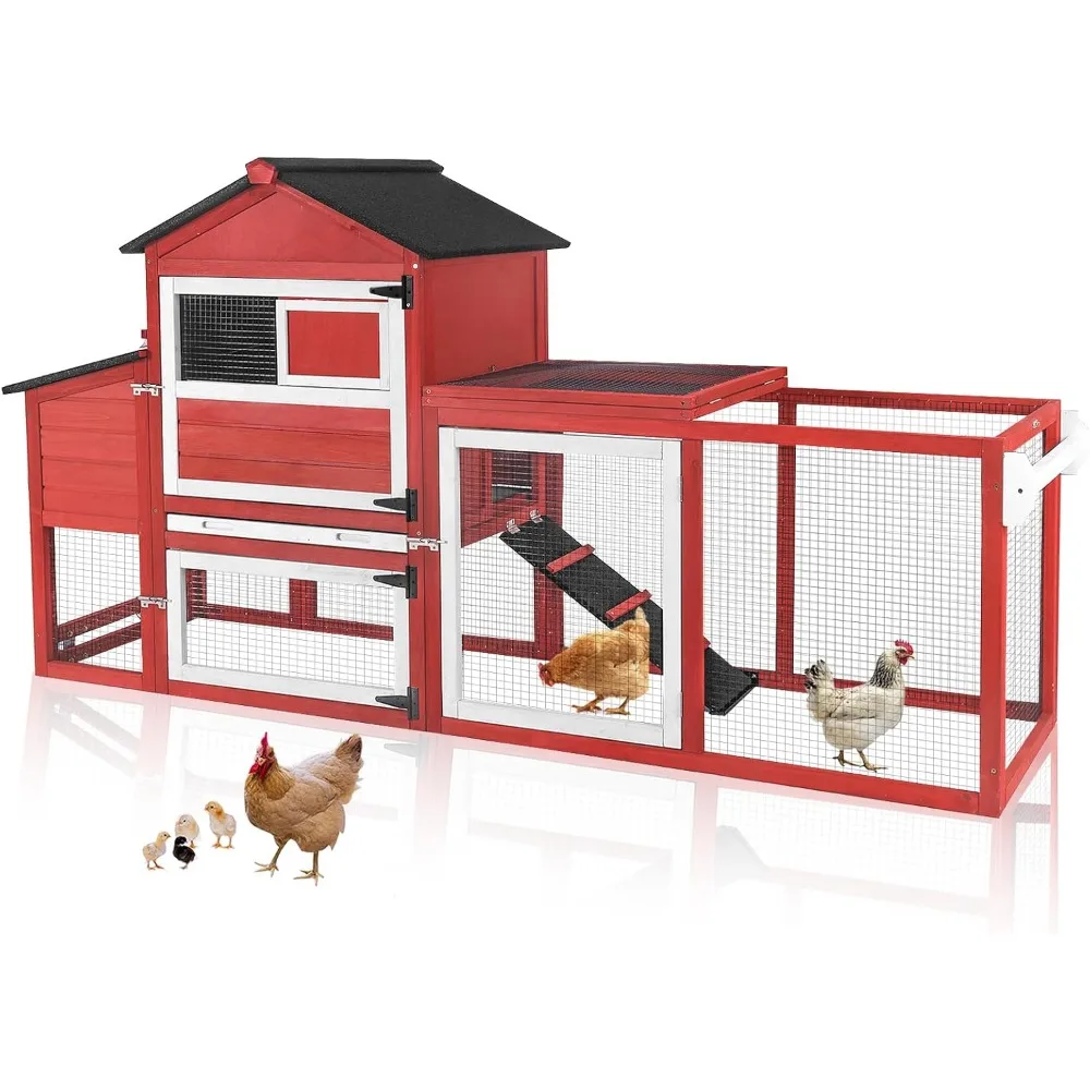 Chicken Coop Expandable Mobile Chicken House for Outdoor with Wheels, Nesting Box, Leakproof Pull-on Tray and UV-Resistant Roof
Chicken Coop Expandable Mobile Chicken House for Outdoor with Wheels, Nesting Box, Leakproof Pull-on Tray and UV-Resistant Roof