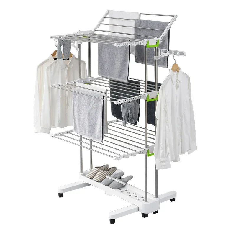 Hot SalesMultifunctional Movable Floor Folding Stainless Steel Double Rod Elevating Drying Racks Towel Rack Quilt Shoes Drying R
Hot SalesMultifunctional Movable Floor Folding Stainless Steel Double Rod Elevating Drying Racks Towel Rack Quilt Shoes Drying R