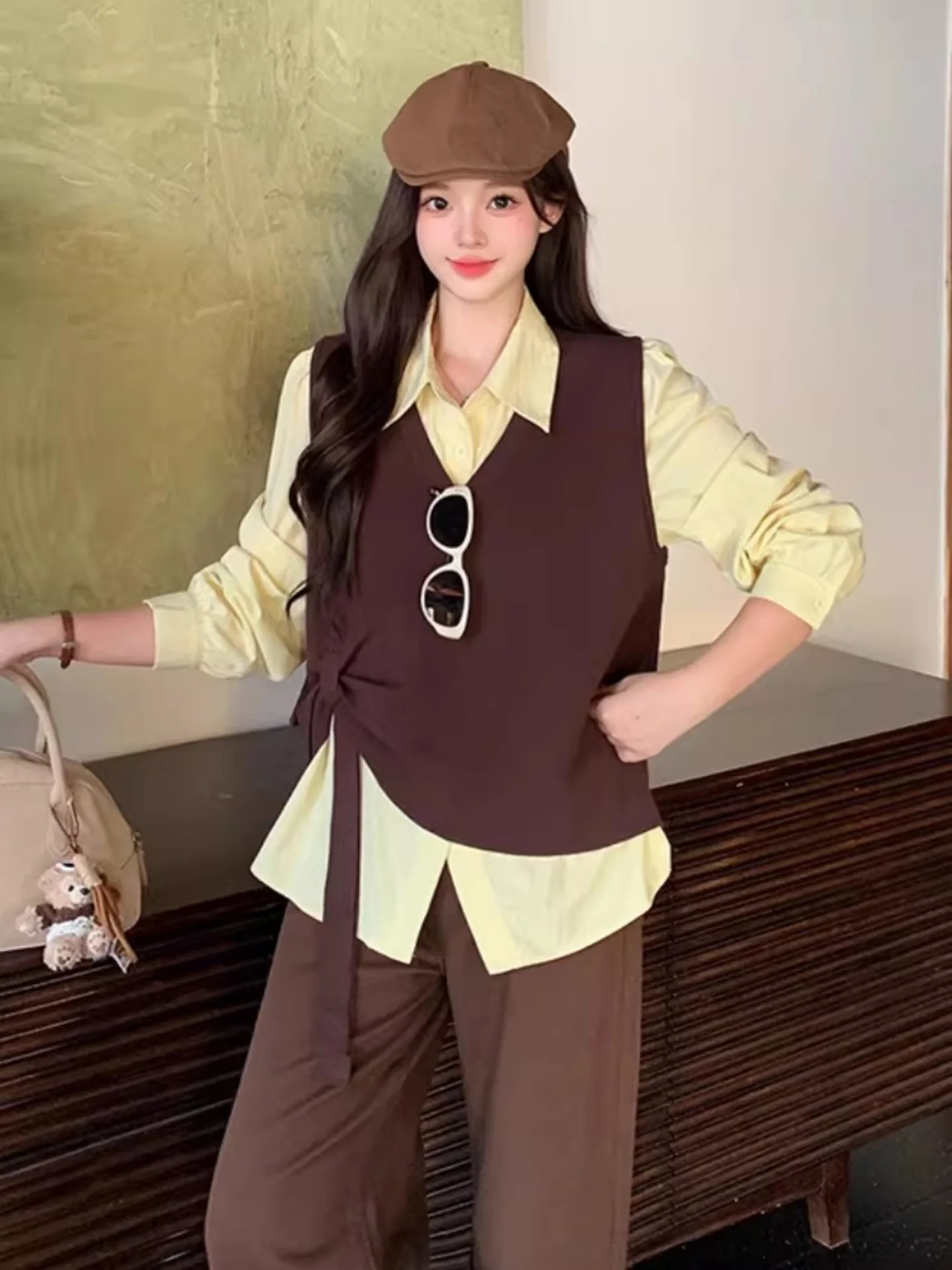 Spring Fashion plus Size Women's Shirt Vest Set Long Sleeve Two Piece Set Stylish Casual Wear Comfortable Fit Spring Outfit
Spring Fashion plus Size Women's Shirt Vest Set Long Sleeve Two Piece Set Stylish Casual Wear Comfortable Fit Spring Outfit
