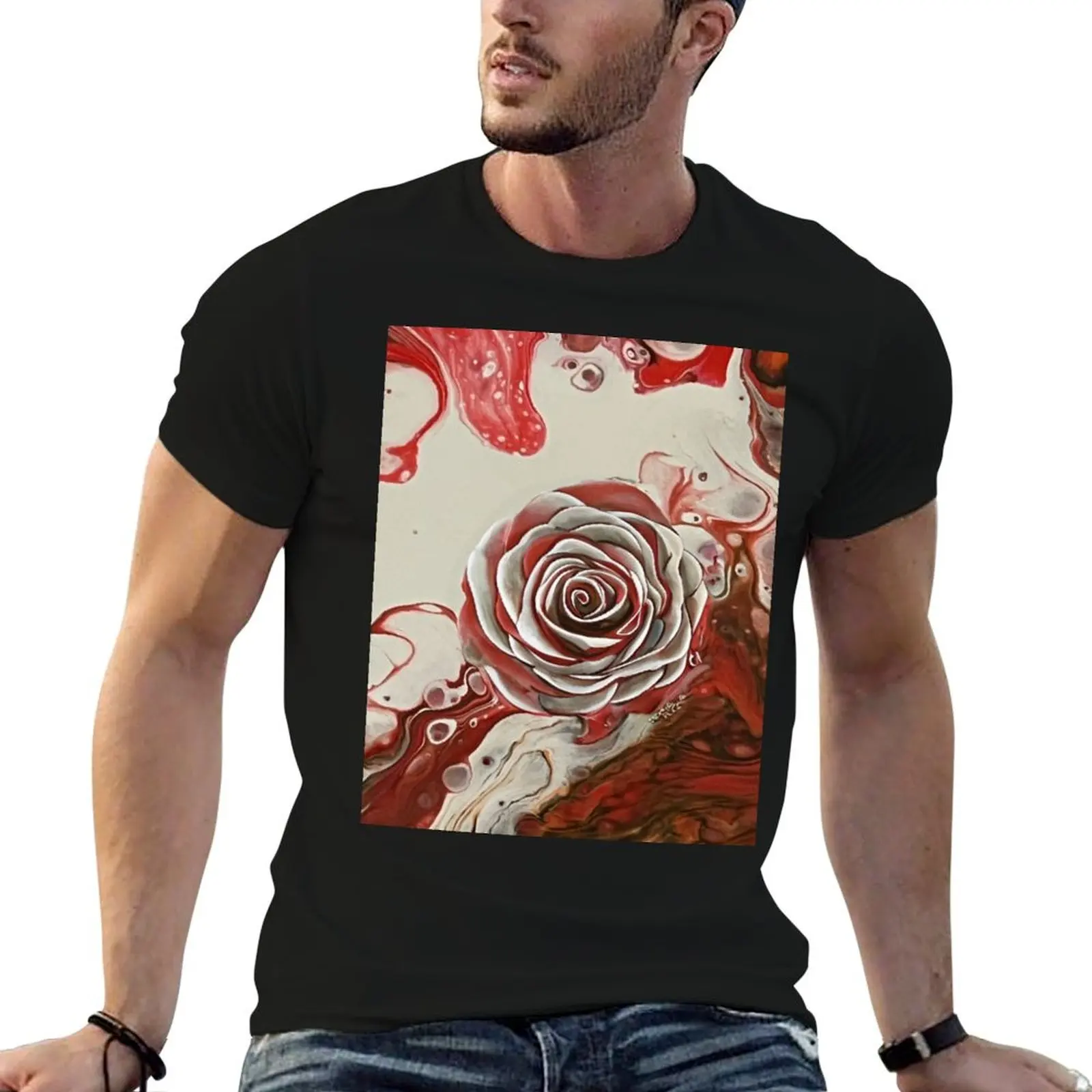 White and red rose T-Shirt summer tops Louboutins quick drying korean fashion men clothes
White and red rose T-Shirt summer tops Louboutins quick drying korean fashion men clothes