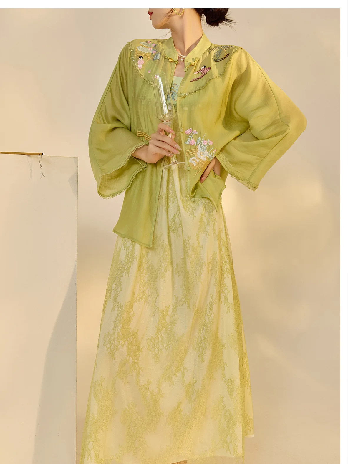 Elegant Embroidered Lace Set Spring Summer Casual Travel Street Style Long Sleeve round Neck Half Open Cardigan Breathable Li...
Elegant Embroidered Lace Set Spring Summer Casual Travel Street Style Long Sleeve round Neck Half Open Cardigan Breathable Li...