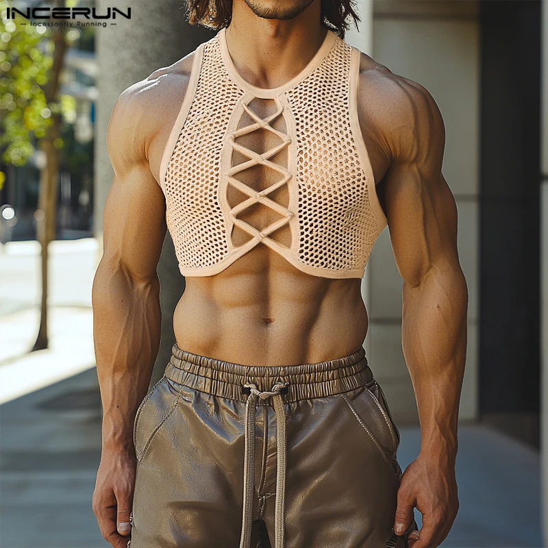 INCERUN Men Tank Tops Mesh Sleeveless Transparent Summer Sexy Crop Tops Men Streetwear 2025 Solid Hollow Out Fashion Male Vests
INCERUN Men Tank Tops Mesh Sleeveless Transparent Summer Sexy Crop Tops Men Streetwear 2025 Solid Hollow Out Fashion Male Vests