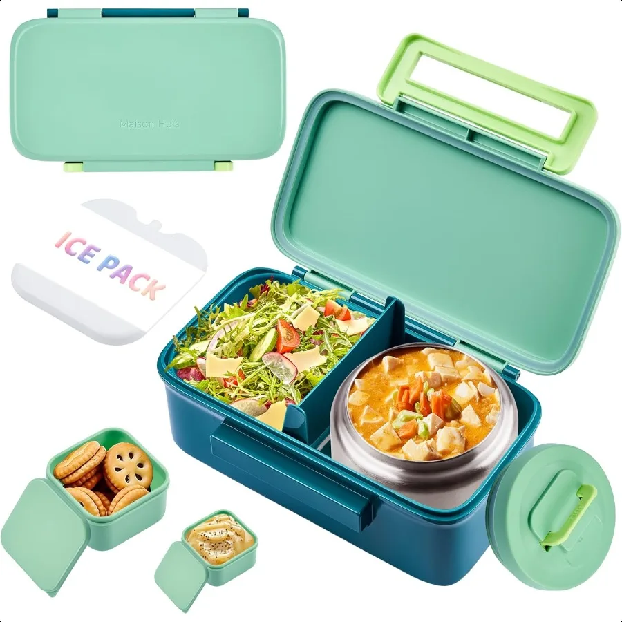 MAISON HUIS Lunch Box with Thermo Leakproof Bento Box with 8oz Insulated Food Jar 2 Compartment Container for Back to School To
MAISON HUIS Lunch Box with Thermo Leakproof Bento Box with 8oz Insulated Food Jar 2 Compartment Container for Back to School To