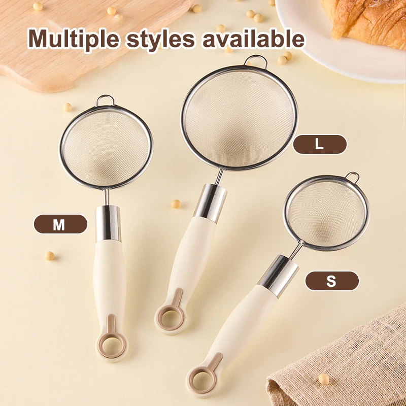 1/3Pcs Fine Mesh Flour Sieve 304 Stainless Steel Colander Juice Soybean Milk Filter Plastic Handle Oil Strainer Spoon Utensils
1/3Pcs Fine Mesh Flour Sieve 304 Stainless Steel Colander Juice Soybean Milk Filter Plastic Handle Oil Strainer Spoon Utensils