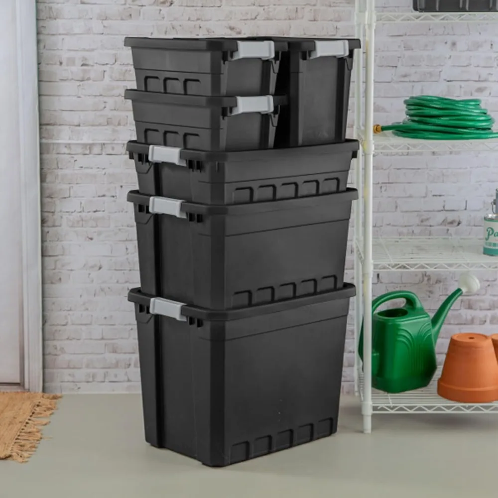 6-Pack Plastic Storage Bins with Lids, Stackable Containers in Black Durable and Efficient Organization Solution
6-Pack Plastic Storage Bins with Lids, Stackable Containers in Black Durable and Efficient Organization Solution