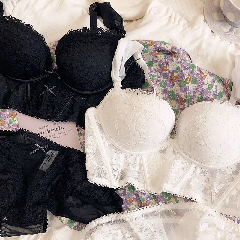 Lace sexy small chest no steel ring underwear set upper thin and lower thick soft support lengthen bra women
Lace sexy small chest no steel ring underwear set upper thin and lower thick soft support lengthen bra women
