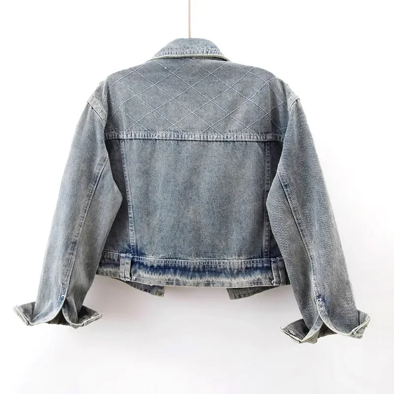 Autumn New Big Pocket High Waist Slim Short Denim Jacket Women Vintage Blue Cowboy Outerwear Lapel Long Sleeve Chaqueta Mujer
Autumn New Big Pocket High Waist Slim Short Denim Jacket Women Vintage Blue Cowboy Outerwear Lapel Long Sleeve Chaqueta Mujer