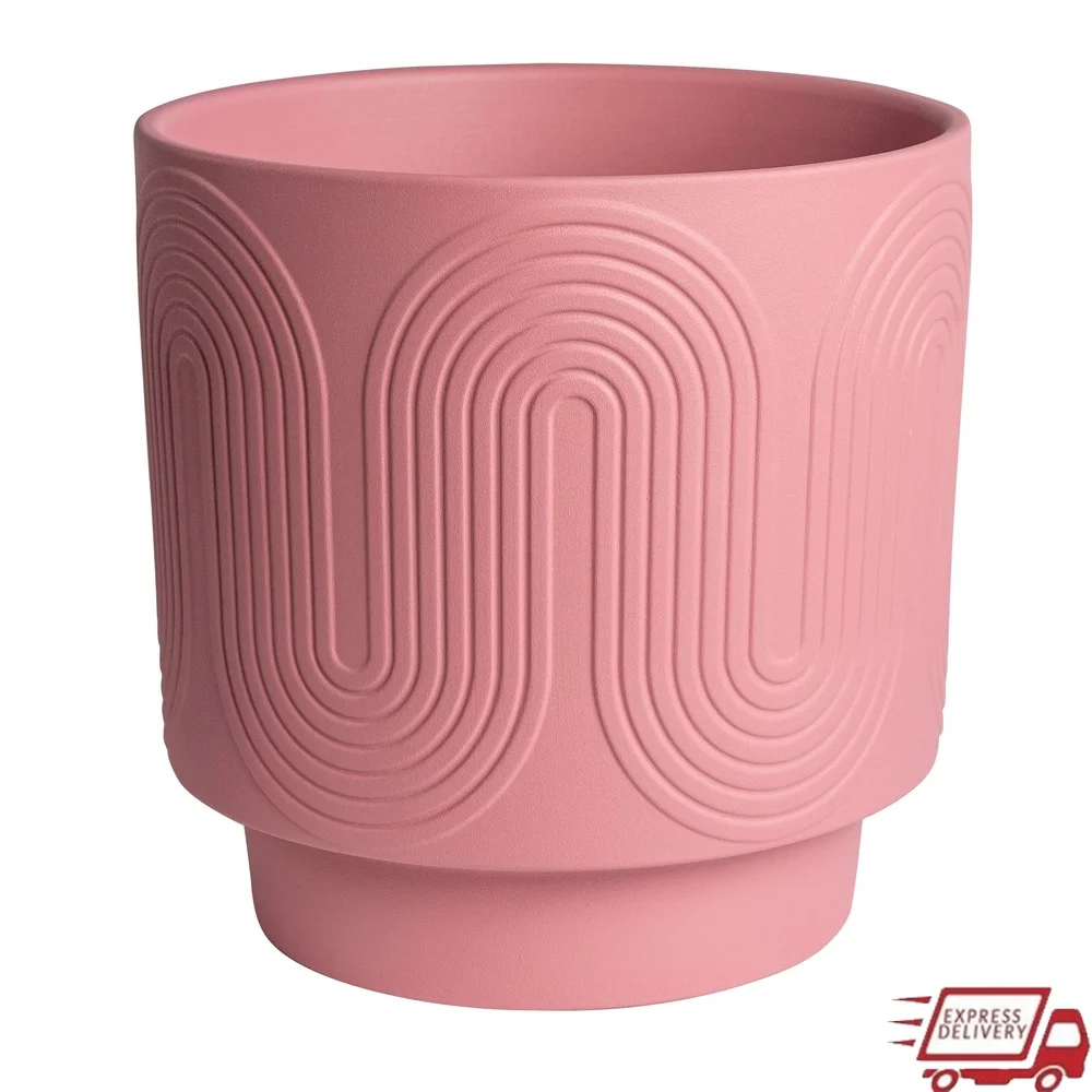 Round Ceramic Planter with Drainage Plug Matte Finish Indoor Pot Ideal Succulents Flowers Grooved Wave Design Home Office Decor
Round Ceramic Planter with Drainage Plug Matte Finish Indoor Pot Ideal Succulents Flowers Grooved Wave Design Home Office Decor