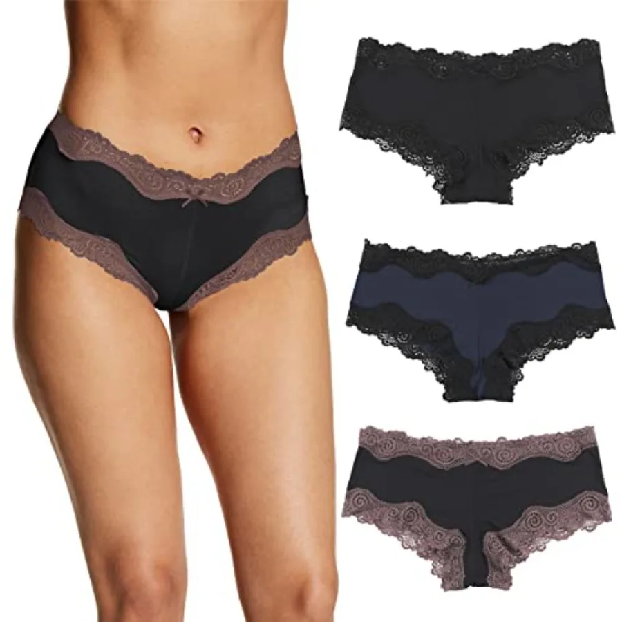 Women's Underwear Pack w/Low-Rise, 3-Pack, Cheeky Lace Underwear Women Pack, Comfortable Lace Panties for Women
Women's Underwear Pack w/Low-Rise, 3-Pack, Cheeky Lace Underwear Women Pack, Comfortable Lace Panties for Women