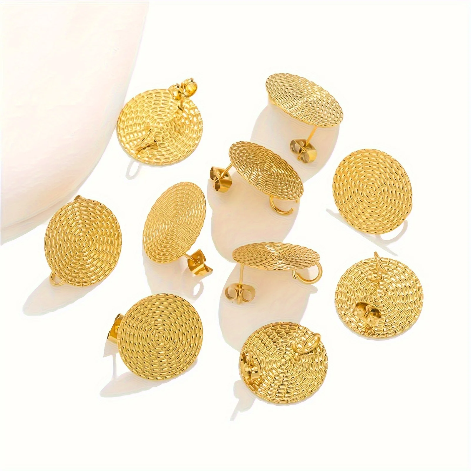 1 Pack Of 6 Stainless Steel Bohemian Style Round Earrings, Fashion Earring Base Connector DIY Earring Stud Making
1 Pack Of 6 Stainless Steel Bohemian Style Round Earrings, Fashion Earring Base Connector DIY Earring Stud Making