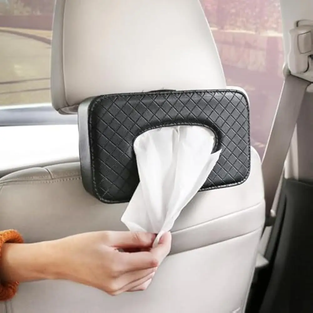 Car Tissue Holder, Modern Style, Rectangular, Faux Leather, Black
Car Tissue Holder, Modern Style, Rectangular, Faux Leather, Black