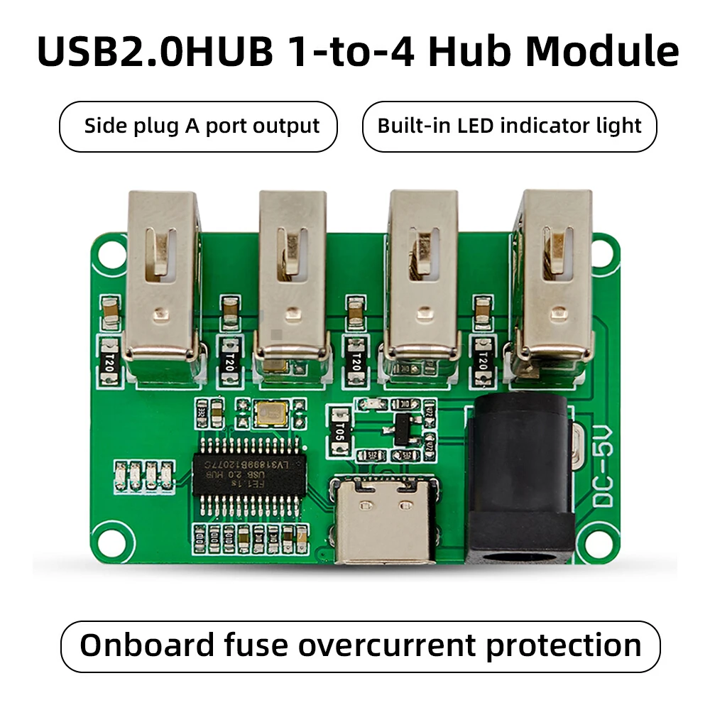 DC5V 1 to 4 port PH2.0 Interface Version One To Four Usb 2.0 Hub Hub Module No Drive Usb Divider 1-to-4
DC5V 1 to 4 port PH2.0 Interface Version One To Four Usb 2.0 Hub Hub Module No Drive Usb Divider 1-to-4