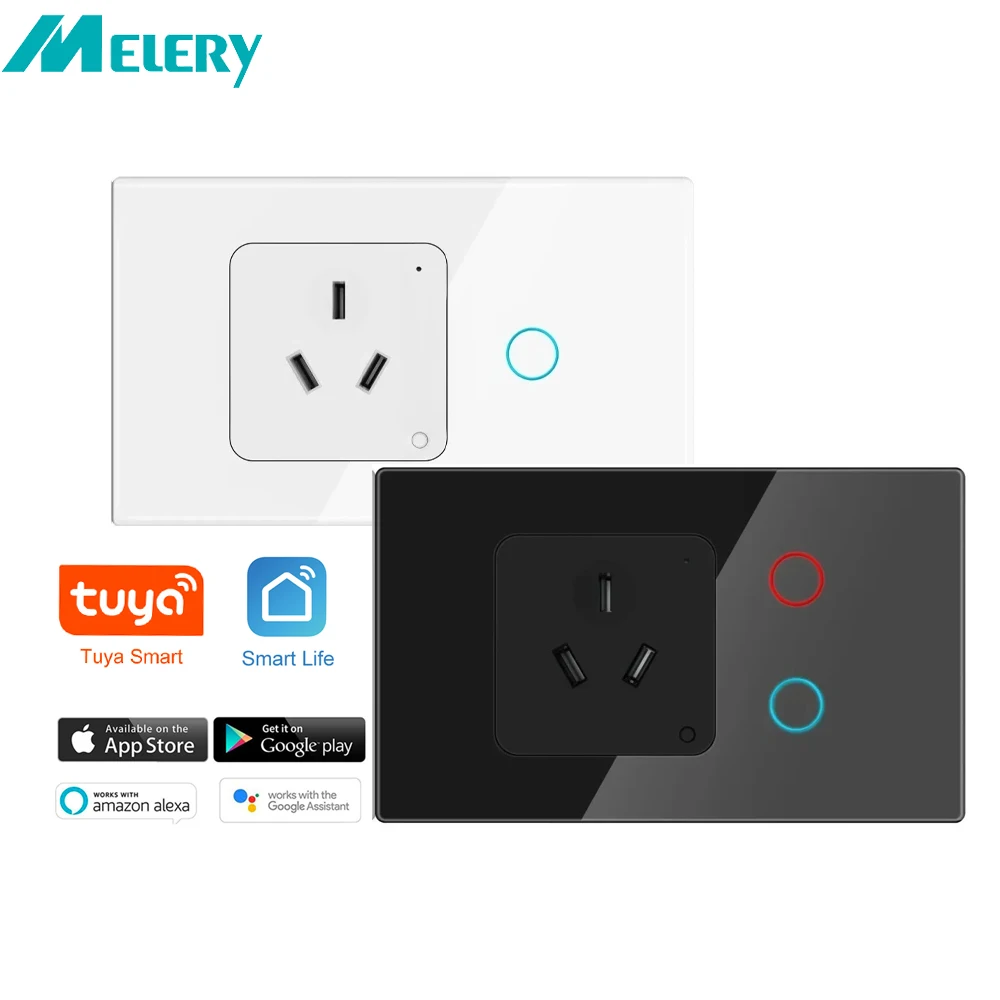 Melery Smart Australia Настенная розетка Wi-Fi Выключатель света с розеткой AU Стеклянный сенсорный датчик Голосовое управление от Alexa Google Home
Melery Smart Australia Настенная розетка Wi-Fi Выключатель света с розеткой AU Стеклянный сенсорный датчик Голосовое управление от Alexa Google Home