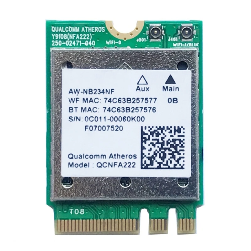 Wireless Adapter Atheros QCNFA222 AW-NB234NF M.2-NGFF Bluetooth-compatible Wireless Card for Laptop Desktop
Wireless Adapter Atheros QCNFA222 AW-NB234NF M.2-NGFF Bluetooth-compatible Wireless Card for Laptop Desktop