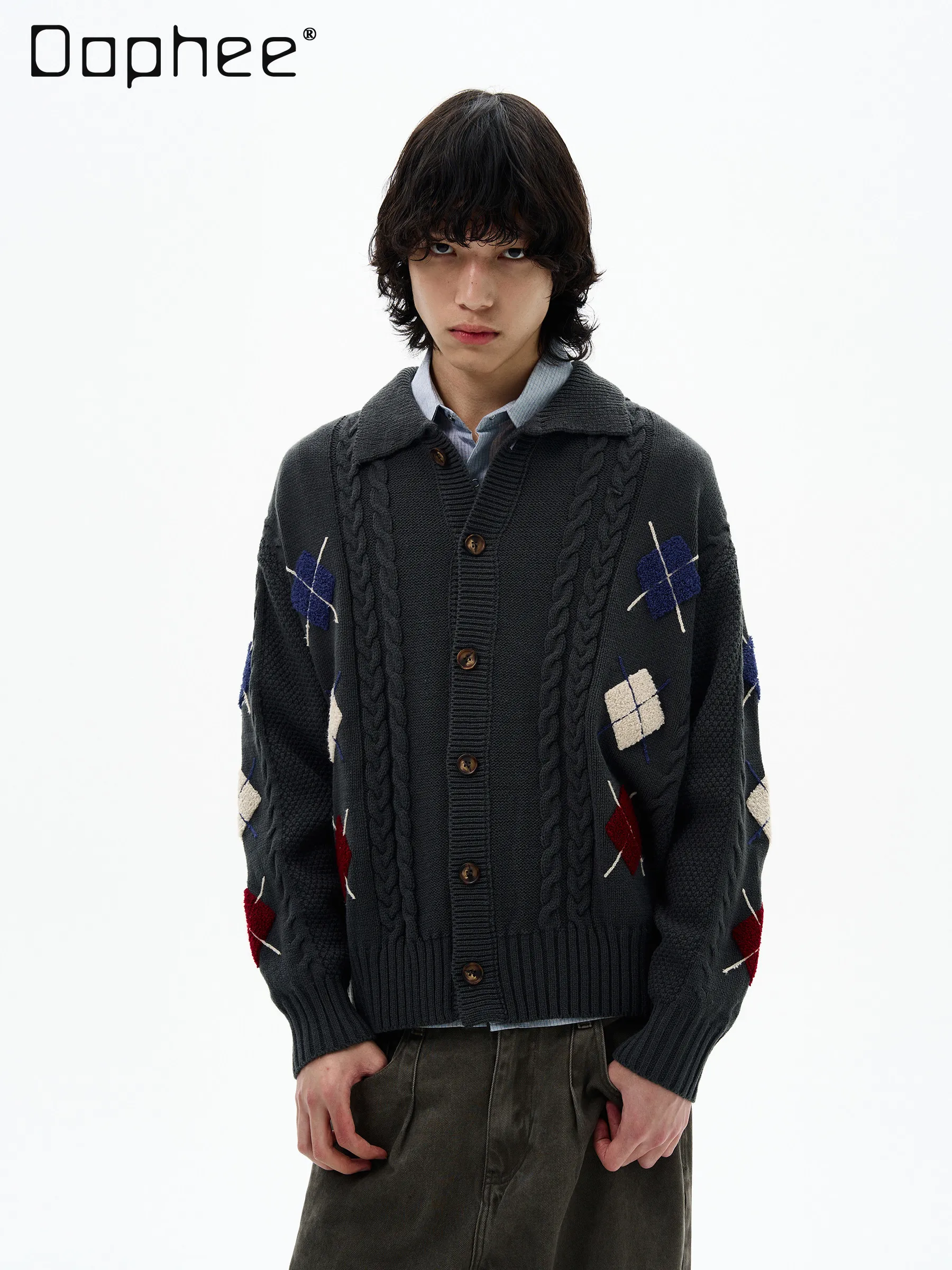 Spring and Autumn American Retro Design Gray Sweater Cardigan Men’ S Brown College Style Casual Knitted Sweater
Spring and Autumn American Retro Design Gray Sweater Cardigan Men’ S Brown College Style Casual Knitted Sweater