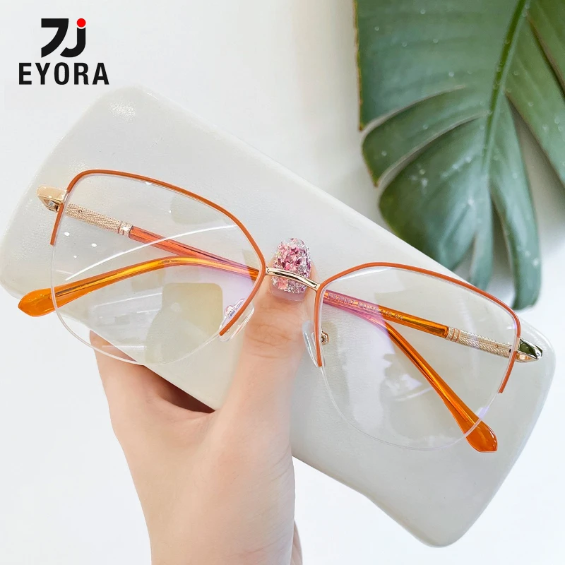 EYORA Retro Butterfly Half-Frame Metal Reading Glasses Anti Blue Ray Myopia and Hyperopia Photochromic Prescription Eyewear Lens
EYORA Retro Butterfly Half-Frame Metal Reading Glasses Anti Blue Ray Myopia and Hyperopia Photochromic Prescription Eyewear Lens