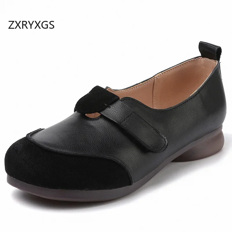 ZXRYXGS Premium Cowhide Spell Color Splicing Women Genuine Leather Shoes 2025 New Spring Elegant Comfortable Low Heel Large Size
ZXRYXGS Premium Cowhide Spell Color Splicing Women Genuine Leather Shoes 2025 New Spring Elegant Comfortable Low Heel Large Size