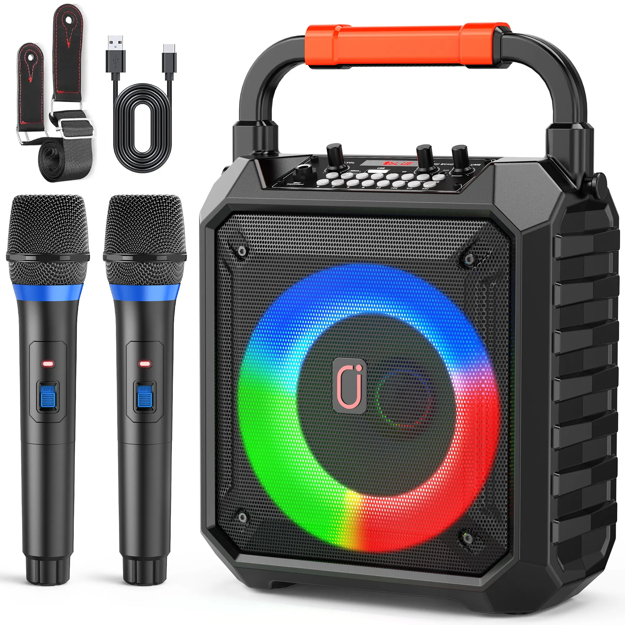 FanFun Wireless Outdoor Speaker, Portable Speaker with Microphone, Colorful DJ Light, Dual Microphone Jacks, TF Card Compatible
FanFun Wireless Outdoor Speaker, Portable Speaker with Microphone, Colorful DJ Light, Dual Microphone Jacks, TF Card Compatible
