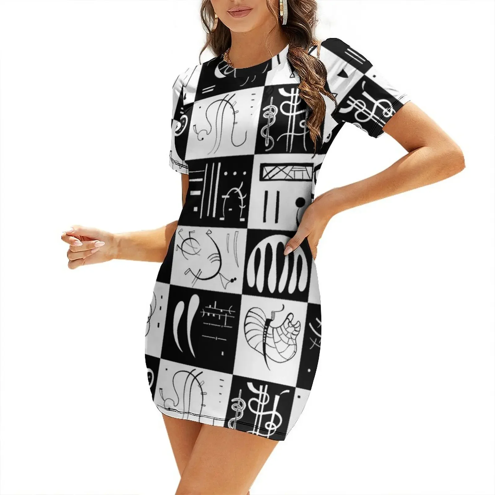 Kandinsky - Black and White Pattern - Abstract Art Short-Sleeved Dress summer dresses women 2025 african dresses for woman Dress
Kandinsky - Black and White Pattern - Abstract Art Short-Sleeved Dress summer dresses women 2025 african dresses for woman Dress