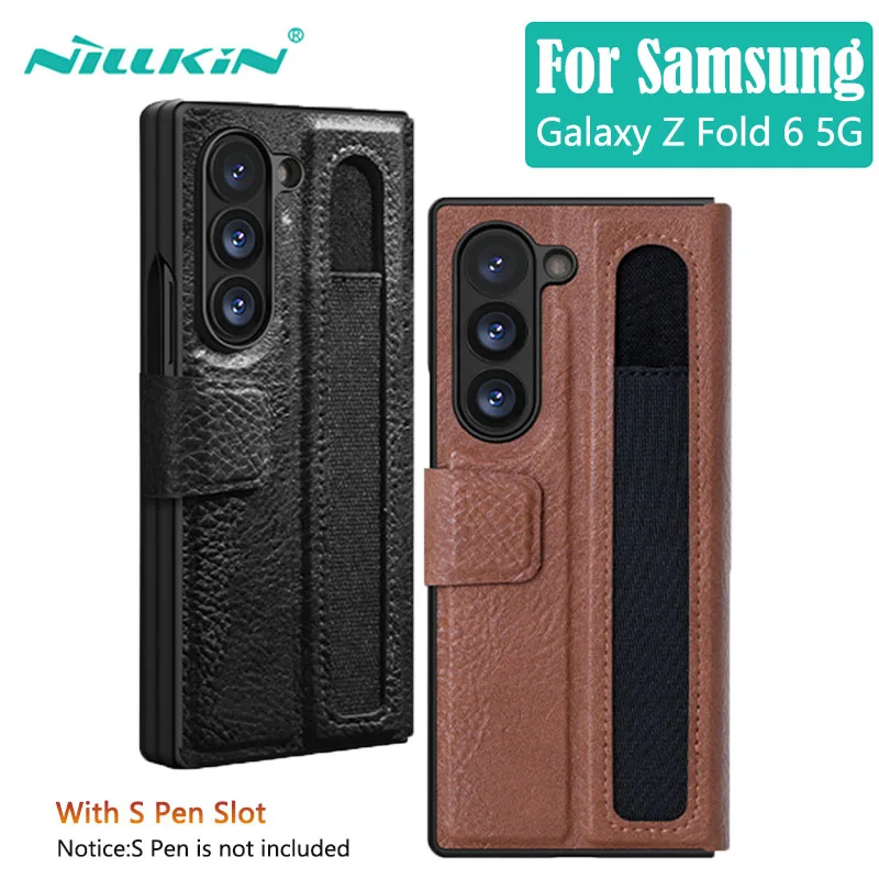 For Samsung Galaxy Z Fold 6 5G Case Nillkin Aoge Vintage Leather Case With S Pen Slot Hidden Stand Card Pocket Book Hard Cover
For Samsung Galaxy Z Fold 6 5G Case Nillkin Aoge Vintage Leather Case With S Pen Slot Hidden Stand Card Pocket Book Hard Cover