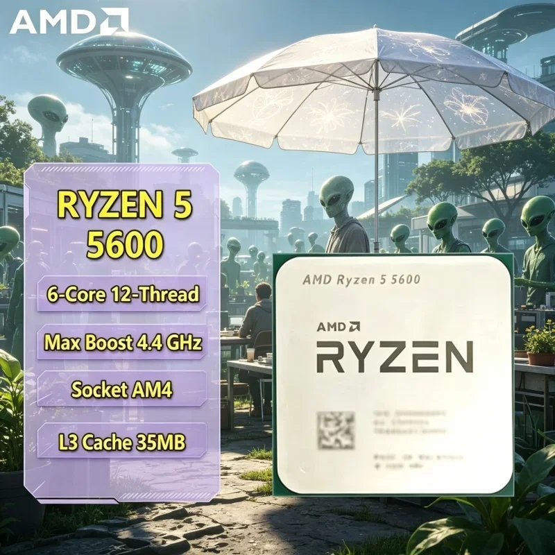 Smooth Multitasking AMD Ryzen 5 5600 4.4GHz Boost Frequency 6 Core 12 Thread AM4 65W Home Office Processor Without Cooler
Smooth Multitasking AMD Ryzen 5 5600 4.4GHz Boost Frequency 6 Core 12 Thread AM4 65W Home Office Processor Without Cooler