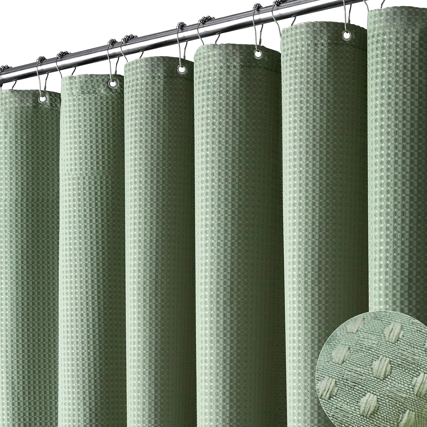Green Luxury Shower Curtain - Waffle Textured Heavy Duty Thick Fabric Shower Curtains for Bathroom
Green Luxury Shower Curtain - Waffle Textured Heavy Duty Thick Fabric Shower Curtains for Bathroom