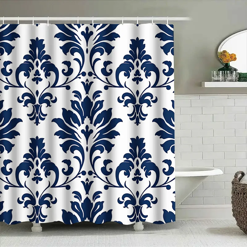 Modern Damask Shower CurtainBlue White Floral Design for Bathrooms Water Repellent Fabric Waterproof Bathroom Decor Available in
Modern Damask Shower CurtainBlue White Floral Design for Bathrooms Water Repellent Fabric Waterproof Bathroom Decor Available in