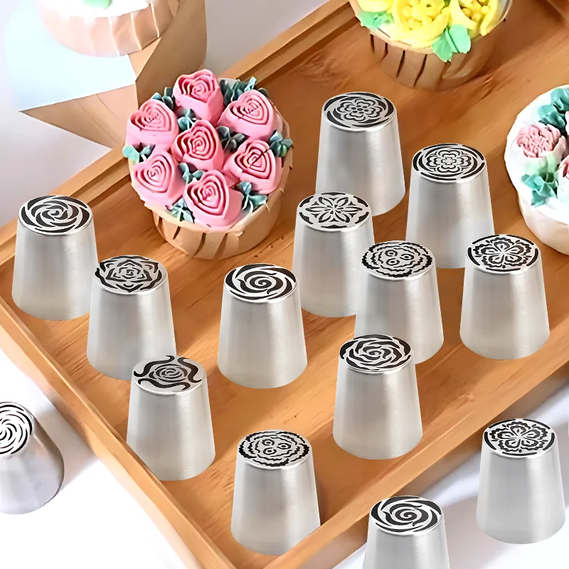 1PCS Stainless Steel Russian Piping Tips DIY Cake Decorating Tool Cupcake Flower Cream Pastry Tips Kitchen Baking Supplies Set
1PCS Stainless Steel Russian Piping Tips DIY Cake Decorating Tool Cupcake Flower Cream Pastry Tips Kitchen Baking Supplies Set