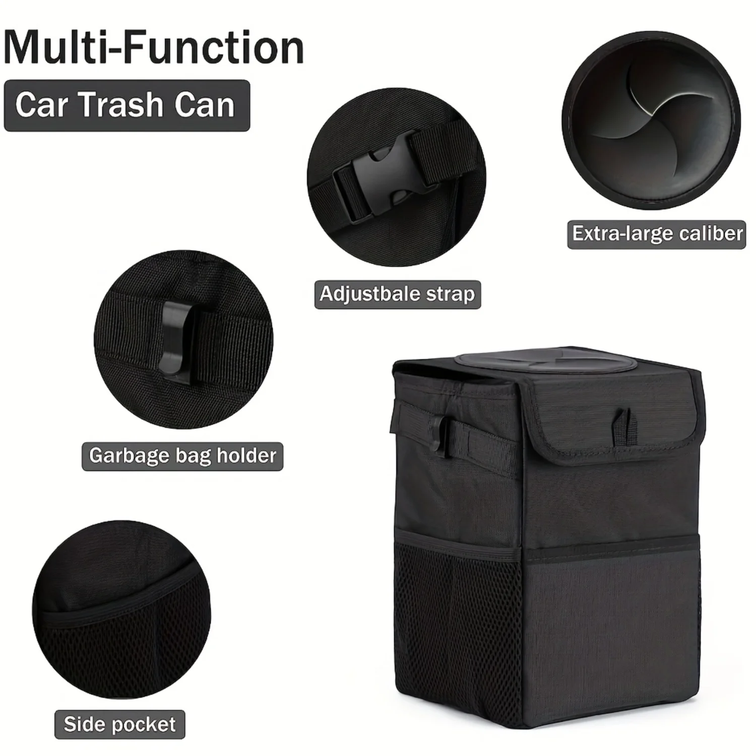 Waterproof Mini Car Trash Can with Lid and Pockets, Car Trash Bag Hanging Accessories - Multipurpose Car Garbage Can
Waterproof Mini Car Trash Can with Lid and Pockets, Car Trash Bag Hanging Accessories - Multipurpose Car Garbage Can