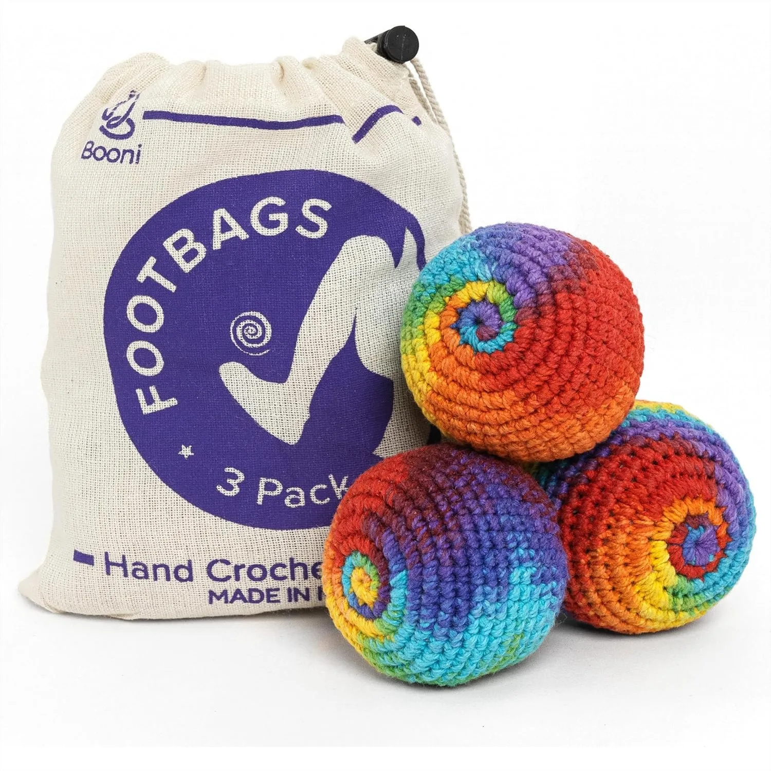 Handmade Crocheted Footbag Pack of 3 - Durable Cotton Kick Ball for Juggling, Outdoor Games & Stress Relief
Handmade Crocheted Footbag Pack of 3 - Durable Cotton Kick Ball for Juggling, Outdoor Games & Stress Relief