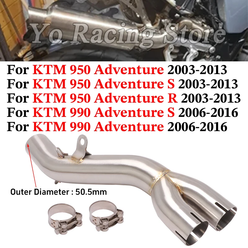 Slip On For KTM 950 Adventure s 2003 - 2013 For KTM 990 Adventure s 2006 - 2016 Motorcycle Exhaust Escape Muffler Mid Link Pipe
Slip On For KTM 950 Adventure s 2003 - 2013 For KTM 990 Adventure s 2006 - 2016 Motorcycle Exhaust Escape Muffler Mid Link Pipe