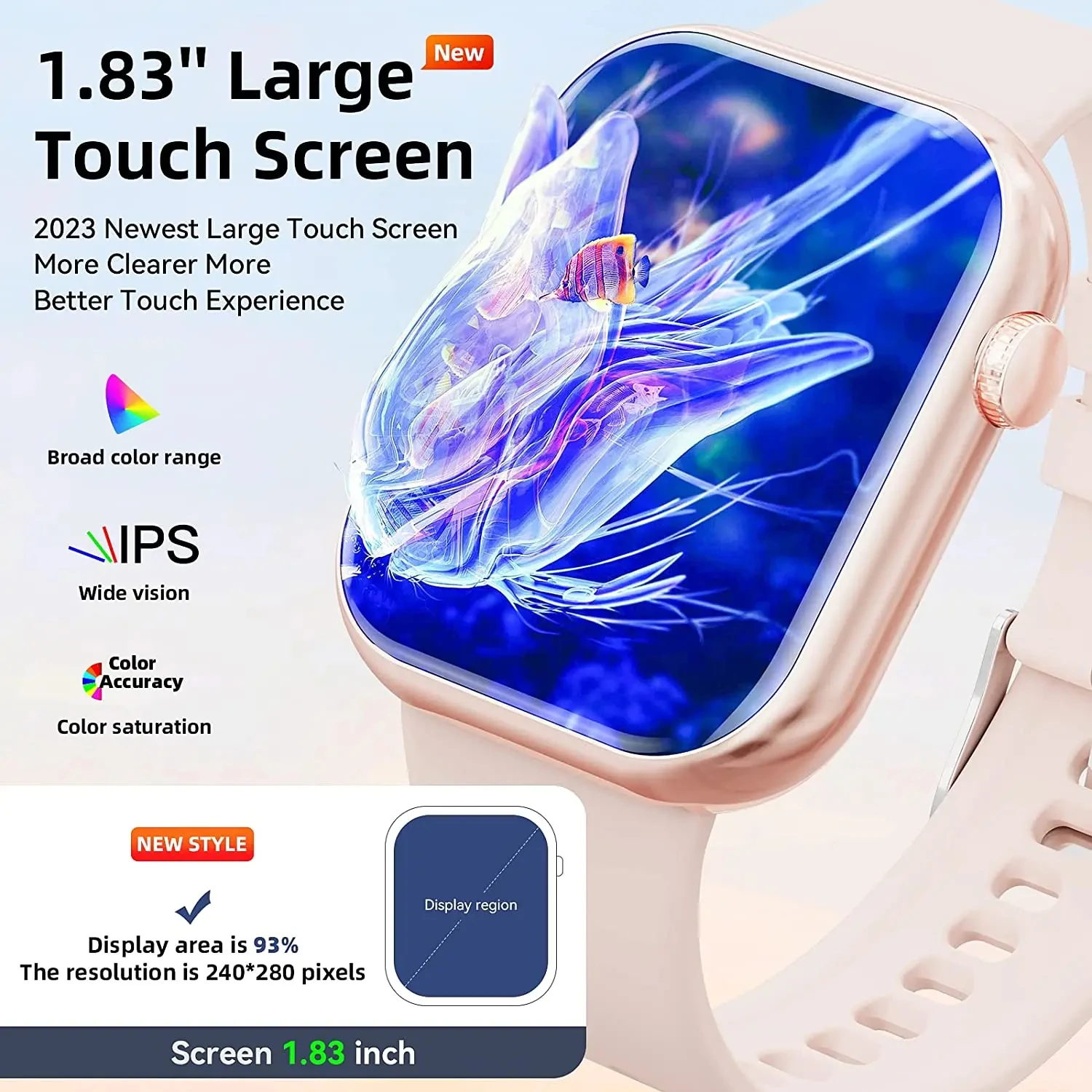 Bluetooth Call Smart Watch Men Women Custom Wallpaper Heart Rate Monitoring 1.83" Display Smartwatch Android IOS
Bluetooth Call Smart Watch Men Women Custom Wallpaper Heart Rate Monitoring 1.83" Display Smartwatch Android IOS