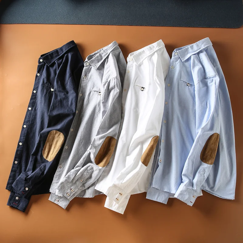 Spring New Men's Ox Cloth Long Sve Casual irt Faionable All-Match Leather Elbow Protection Versatile American Sl...
Spring New Men's Ox Cloth Long Sve Casual irt Faionable All-Match Leather Elbow Protection Versatile American Sl...