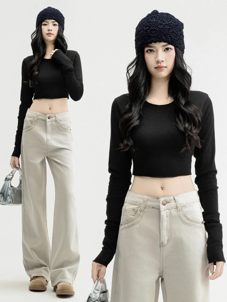 High Waist Wide Leg Jeans Women's Autumn Spring 2025 New Loose Slimming Floor-Length Straight Cut Casual Cotton Blend
High Waist Wide Leg Jeans Women's Autumn Spring 2025 New Loose Slimming Floor-Length Straight Cut Casual Cotton Blend