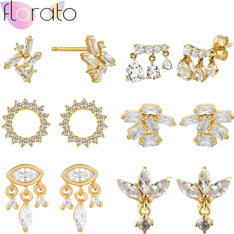 925 Sterling Silver Needle Exquisite White Crystal Stud Earrings For Women Irregular Piercing Cartilage Earrings Wedding Jewelry
925 Sterling Silver Needle Exquisite White Crystal Stud Earrings For Women Irregular Piercing Cartilage Earrings Wedding Jewelry