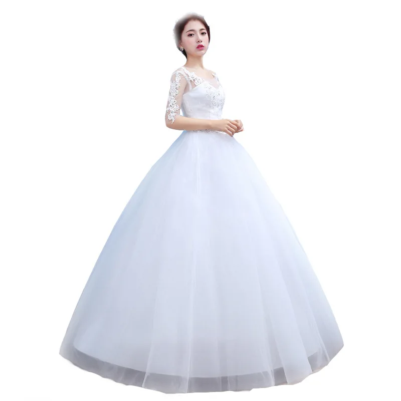 Customized Bridal Large-size Wedding Dress Medium-sleeved Lace Up Wedding Dresses Plus Size Ball Gowns Vestido De Noiva
Customized Bridal Large-size Wedding Dress Medium-sleeved Lace Up Wedding Dresses Plus Size Ball Gowns Vestido De Noiva